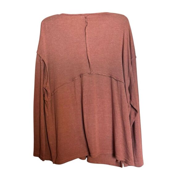 BKE Buckle Tunic Top Womens XL Orange Boho Button Detail Stretch Blouse - Picture 5 of 8